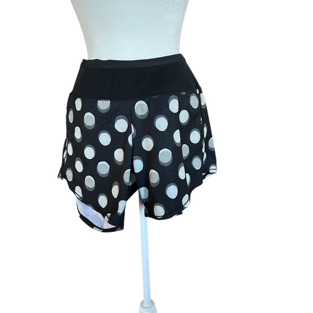 Oiselle Black and White Polka Dot Athletic Shorts
